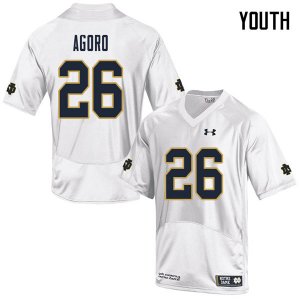 Notre Dame Fighting Irish Youth Temitope Agoro #26 White Under Armour Authentic Stitched College NCAA Football Jersey EGE8899VB
